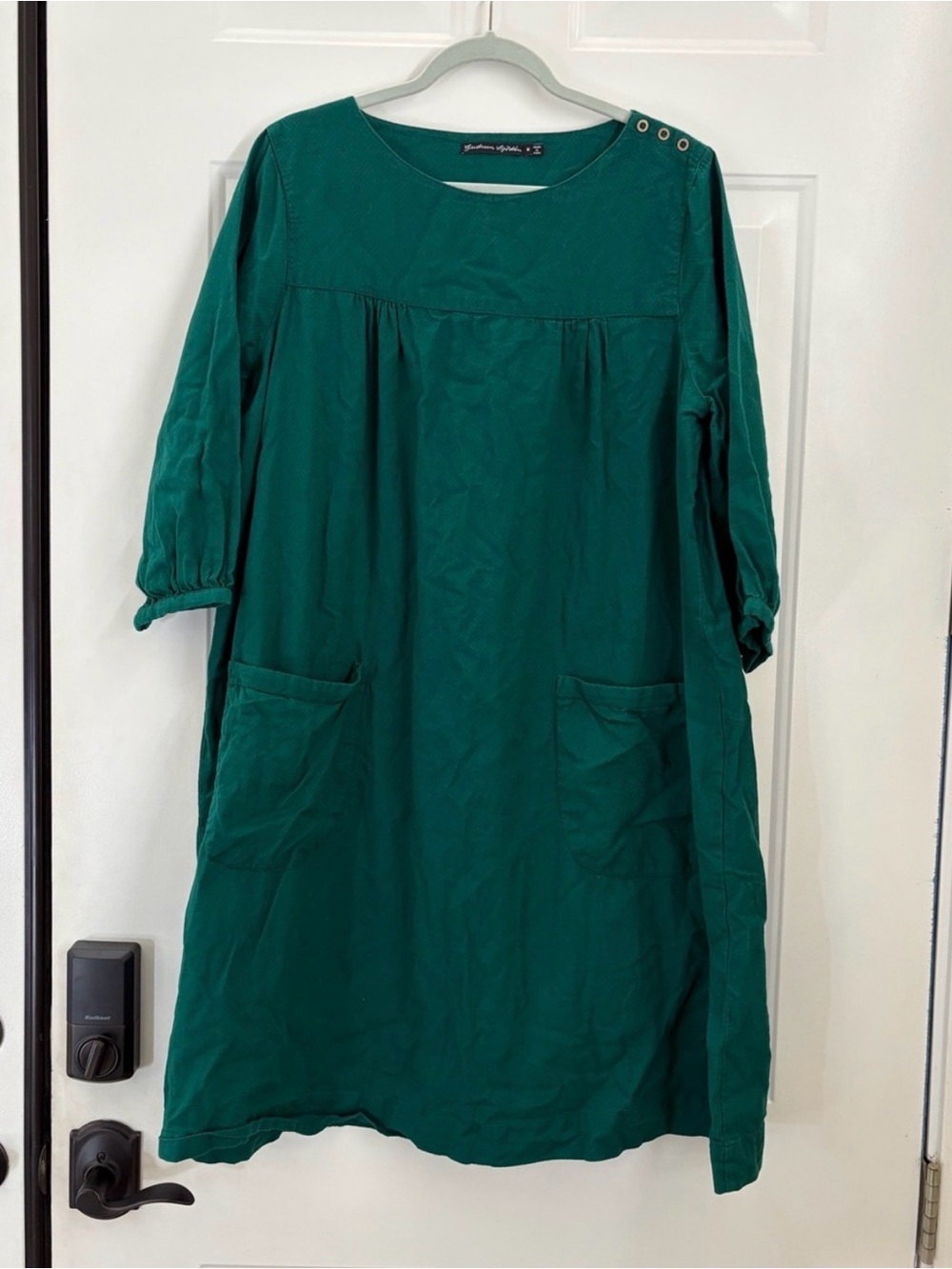Gudrun Sjödén Benedita Woven Dobby Dress Organic Cotton Pockets 3/4 Sleeves MED - Picture 2 of 12
